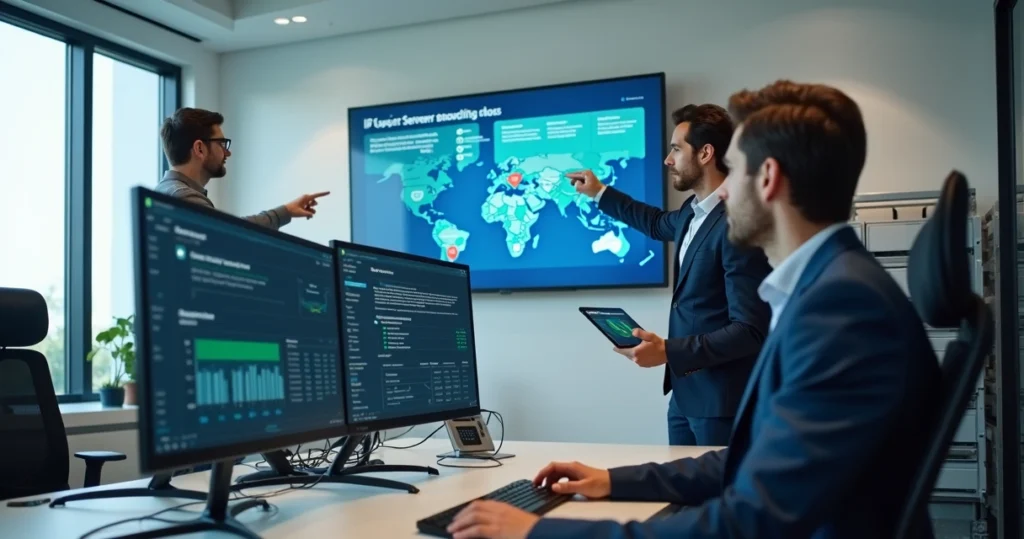 Ambiente corporativo com pessoas trabalhando